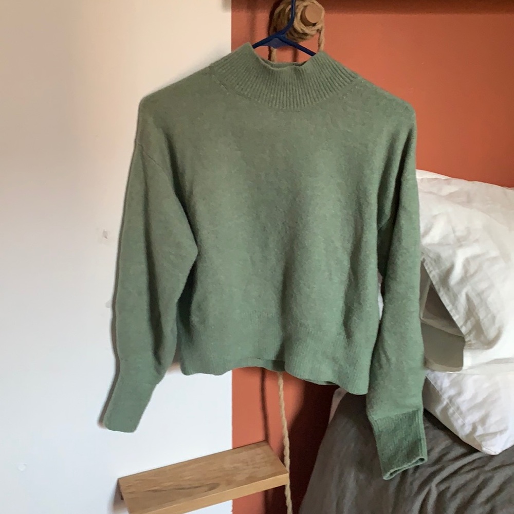 High neck sweater from & Other Stories in a green/sage color.